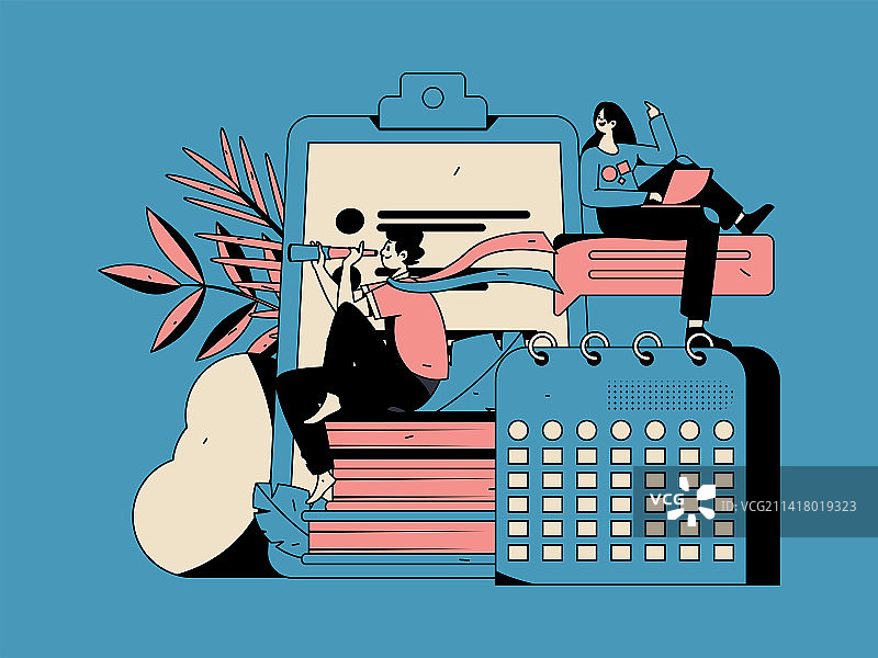 教育学习的人物扁平矢量概念手绘插画图片素材