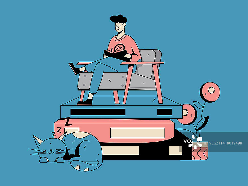 教育学习的人物扁平矢量概念手绘插画图片素材