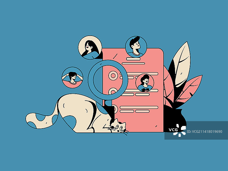 求职面试的人员扁平矢量概念运营手绘插画图片素材