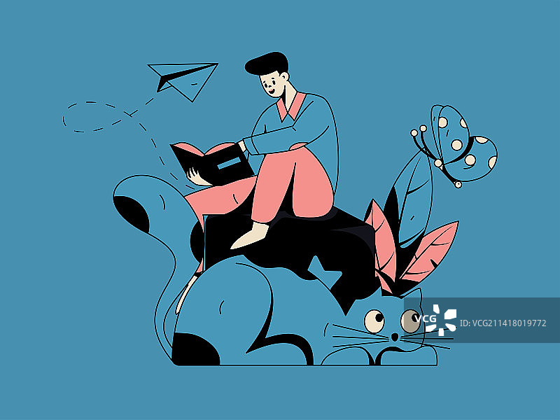 教育学习的人物扁平矢量概念手绘插画图片素材