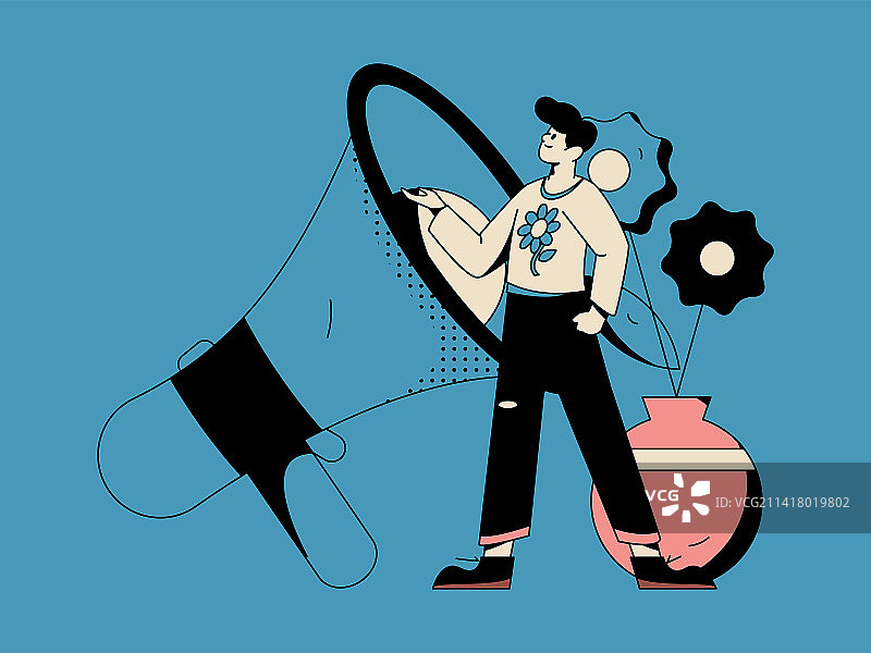 通知公告矢量创意扁平手绘插画图片素材