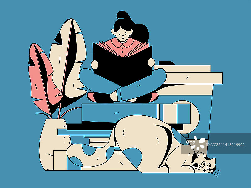 教育学习的人物扁平矢量概念手绘插画图片素材