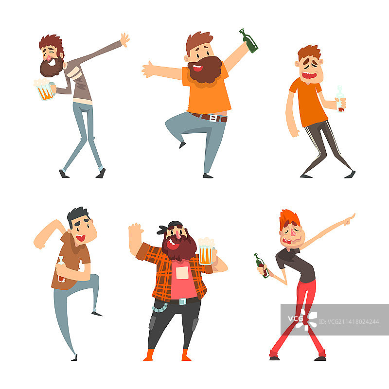 醉酒的男人喝着酒精饮料图片素材