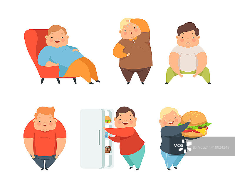 超重的儿童身体脂肪过多图片素材