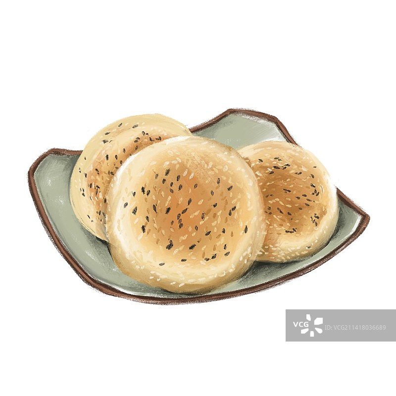 二十四节气 霜降 柿子饼 芝麻饼图片素材