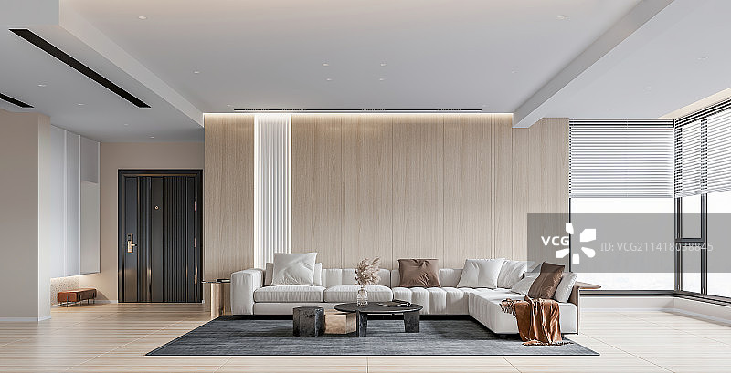 现代风格高端住宅客厅沙发电视背景墙图片素材