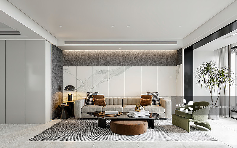 现代风格高端住宅客厅沙发电视背景墙图片素材
