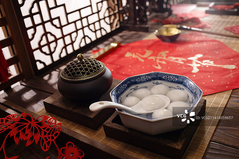 元宵节,元宵,汤圆,书法,中国食品图片素材