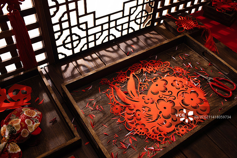 兔年剪纸,红色,传统文化图片素材