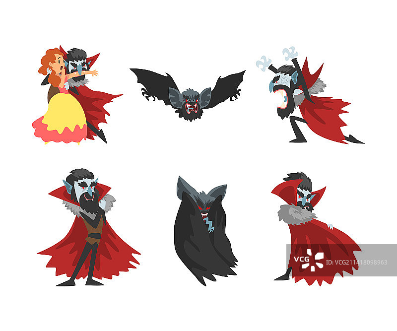 德古拉伯爵的恐怖吸血鬼形象图片素材