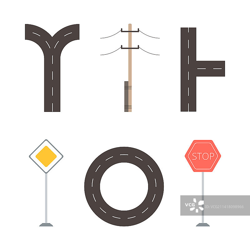 异形道路交叉口环岛图片素材