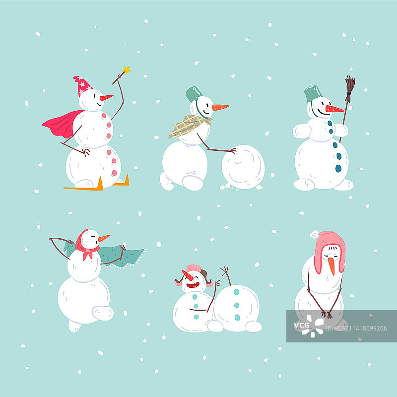 有趣的 engaged 鼻子胡萝卜雪人角色图片素材