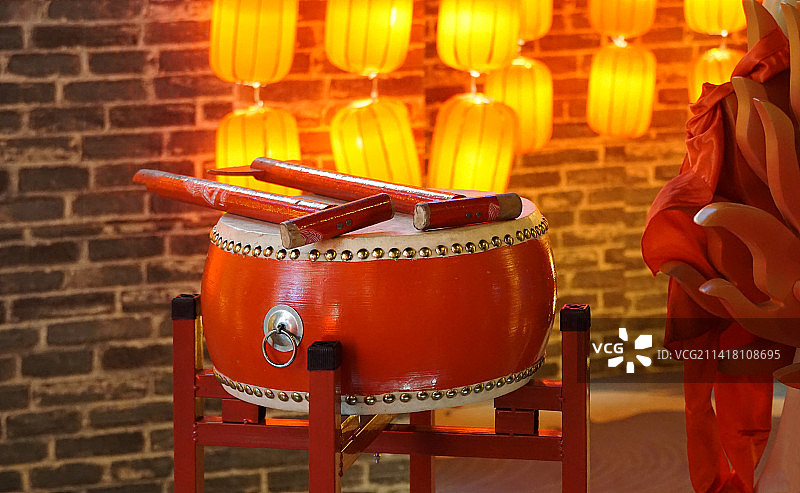 新年元宵节敲锣鼓图片素材
