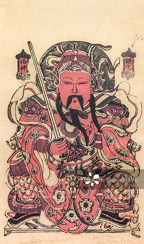 百年前民国门神画像图片素材