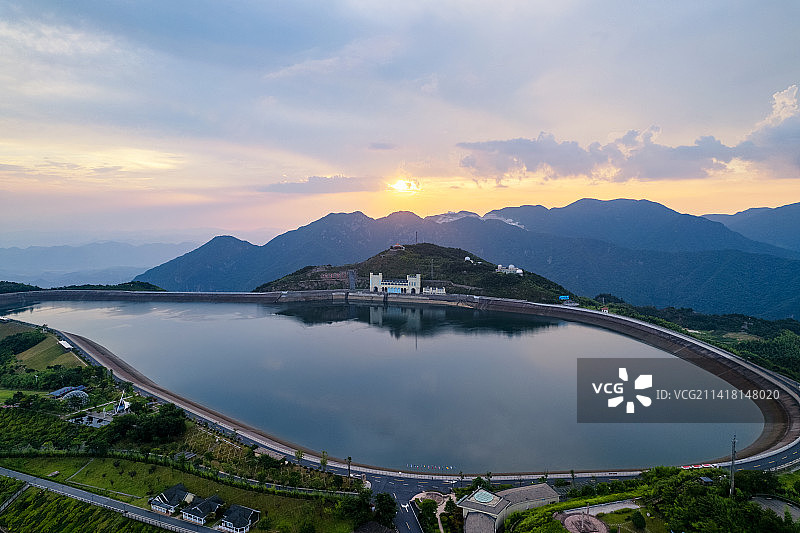 江南天池航拍图片素材