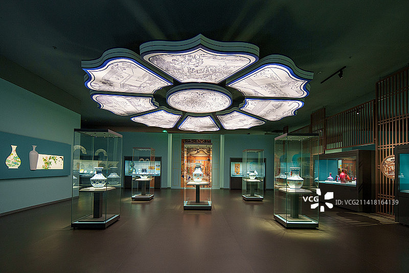 山东济南博物馆外景内景图片素材