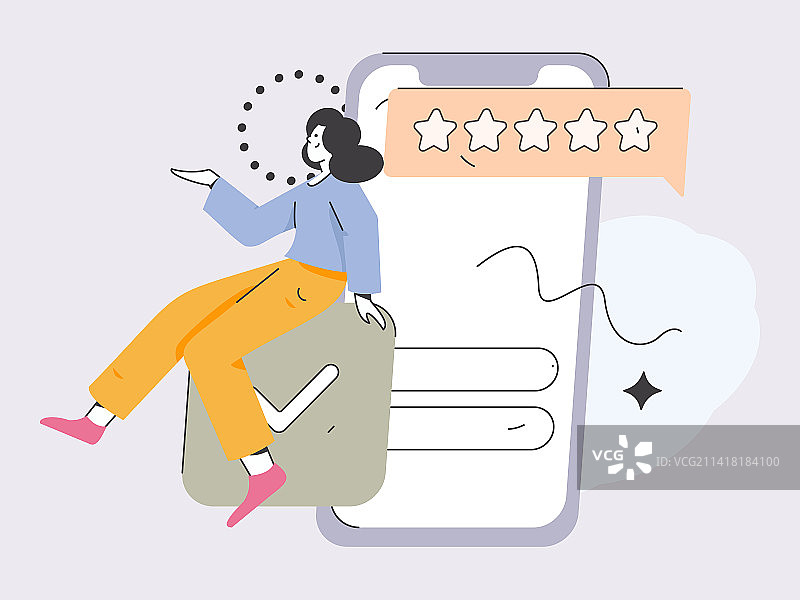 给好评的人物扁平矢量概念运营手绘插画图片素材