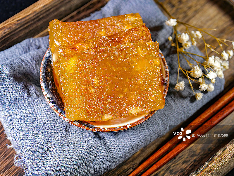 红糖糕点桂花泮塘特产粤式点心广府荔湾西关特色美食马蹄糕藕粉传统蒸糕Q弹松软晶莹通透清热润肺早茶甜点图片素材