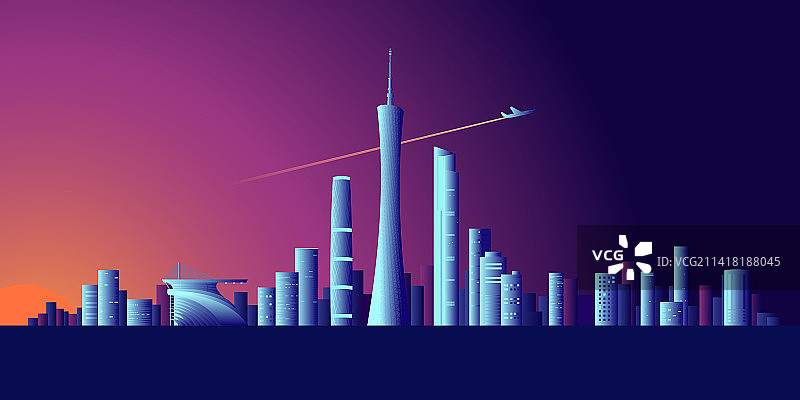 广州城市插画3d图片素材