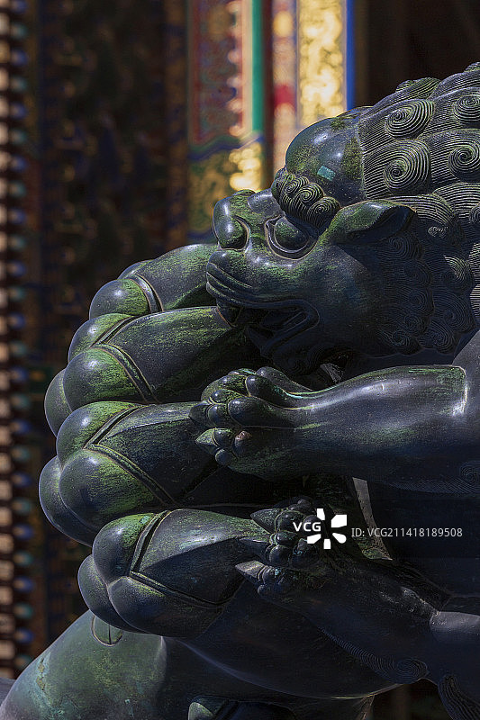故宫青铜狮子图片素材