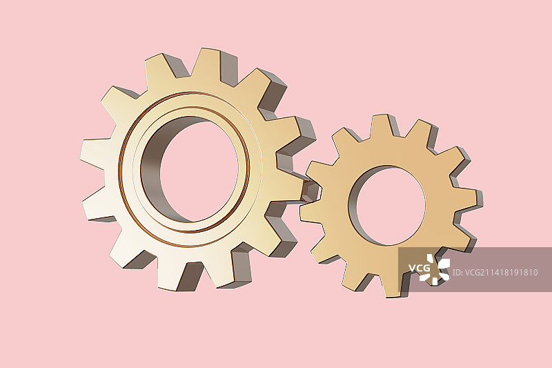 机械齿轮工业概念三维插画图片素材