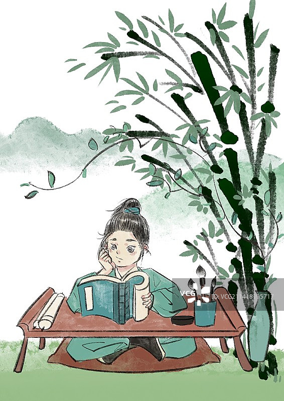 小小读书少年郎图片素材