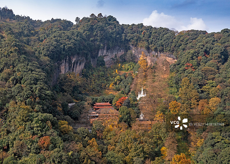 成都市大邑县大山中的白岩寺图片素材