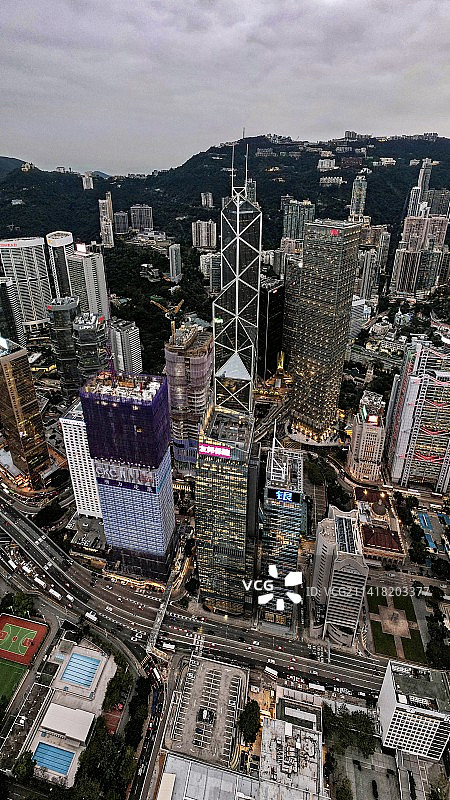 航拍香港中环中银大厦图片素材