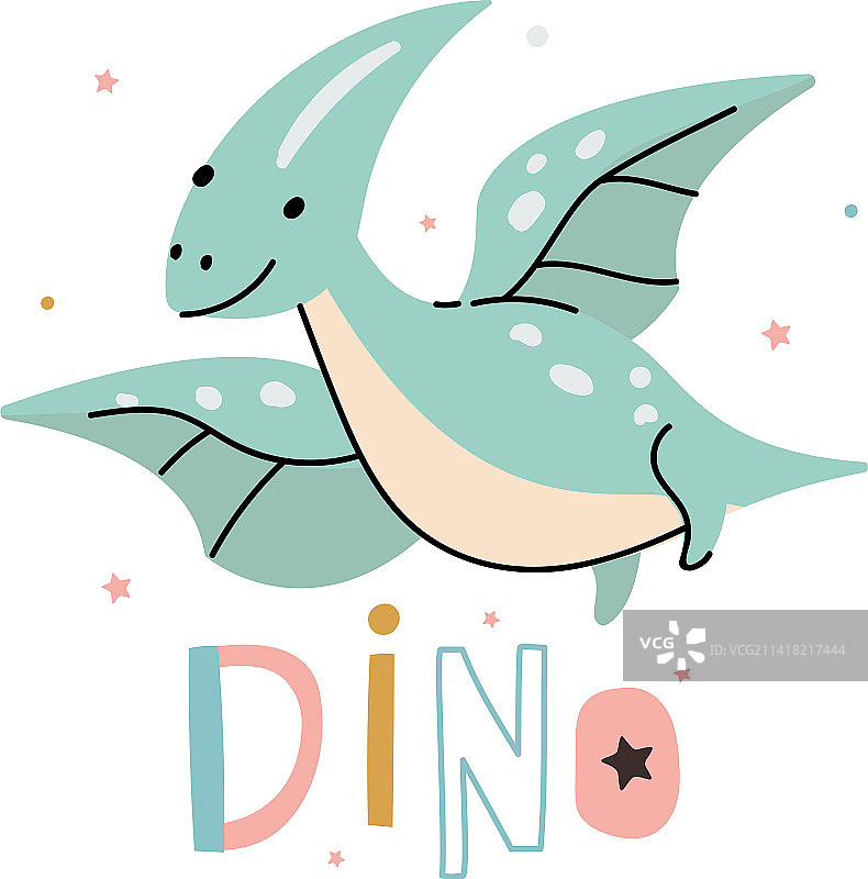 飞行恐龙T恤印花设计图片素材