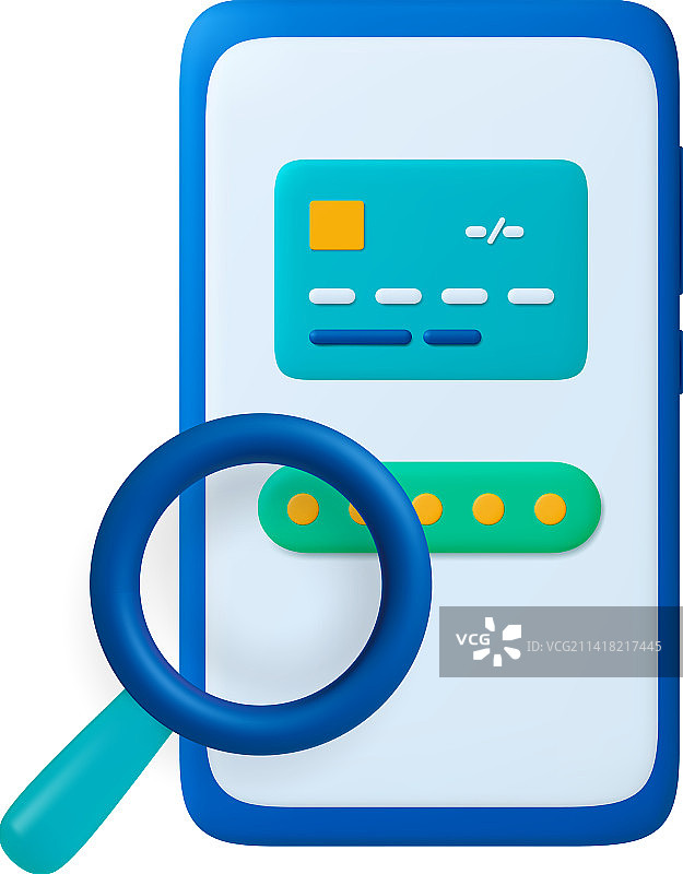 手机数字支付安全3D概念图片素材