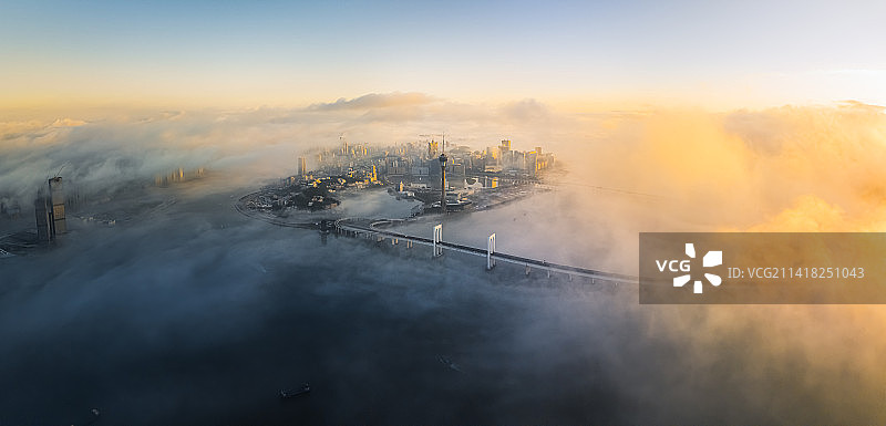 平流层大雾澳门半岛图片素材