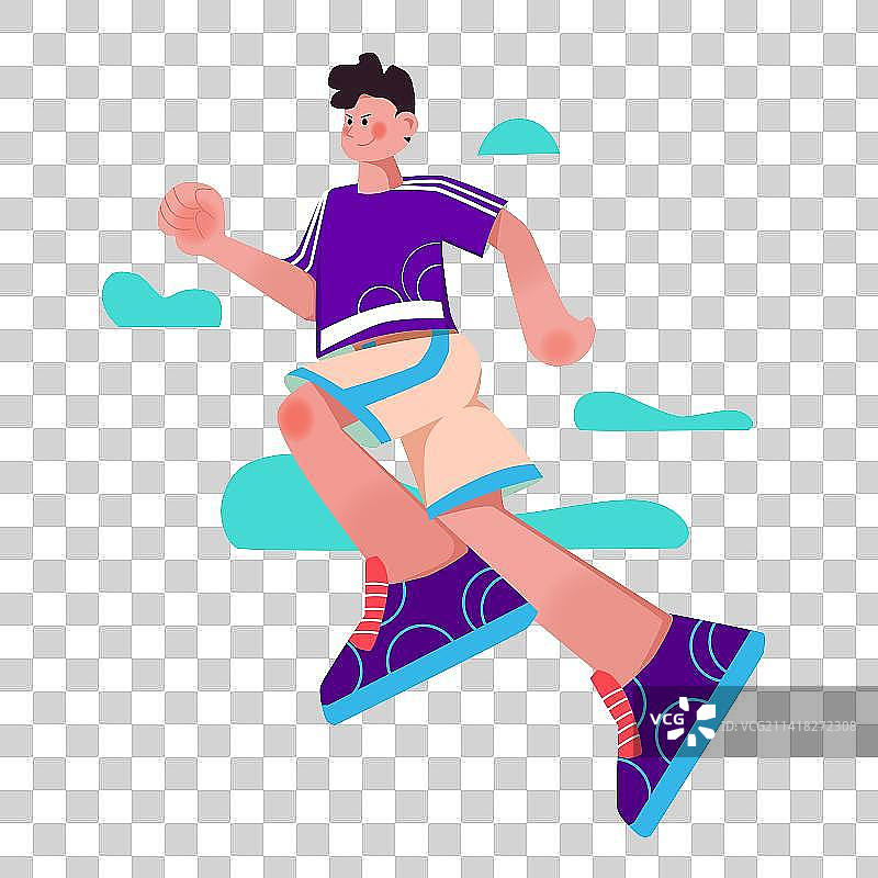 青春运动青年人物矢量图元素图片素材