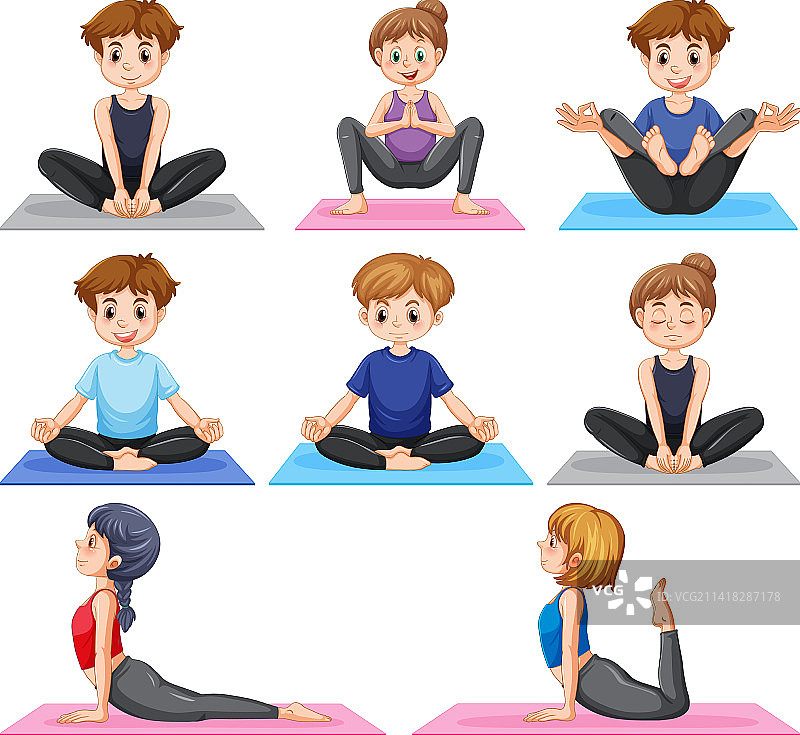 瑜伽姿势合集图片素材