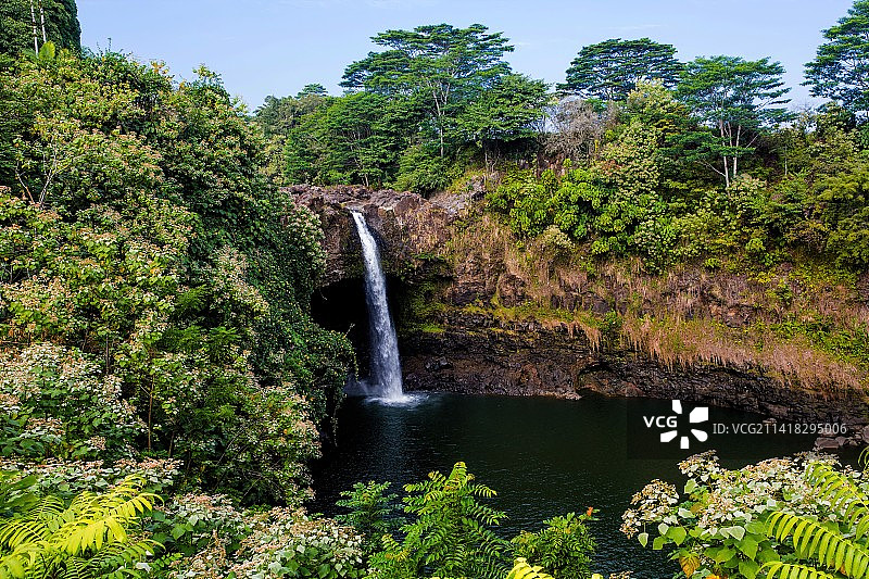 夏威夷大岛彩虹瀑布Rainbow Falls图片素材