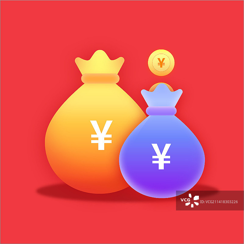 运营活动类金色蓝色钱袋金币金融银行矢量图图片素材