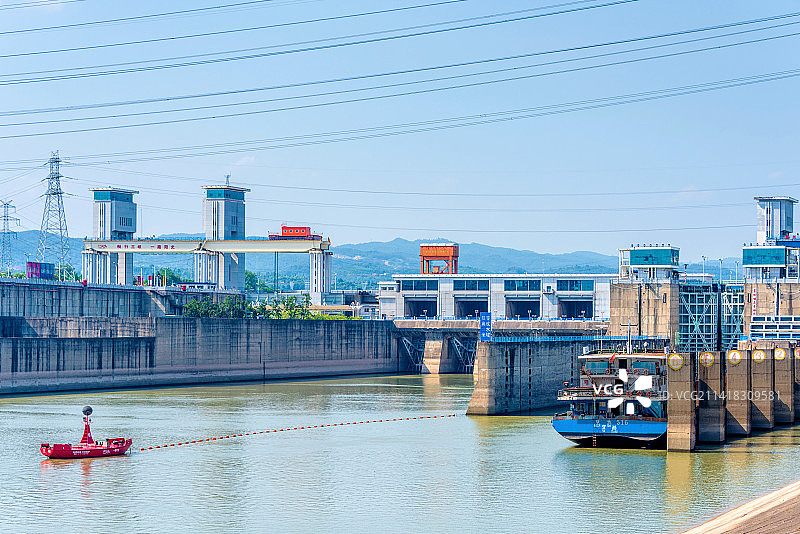 中国湖北宜昌葛洲坝水利枢纽图片素材