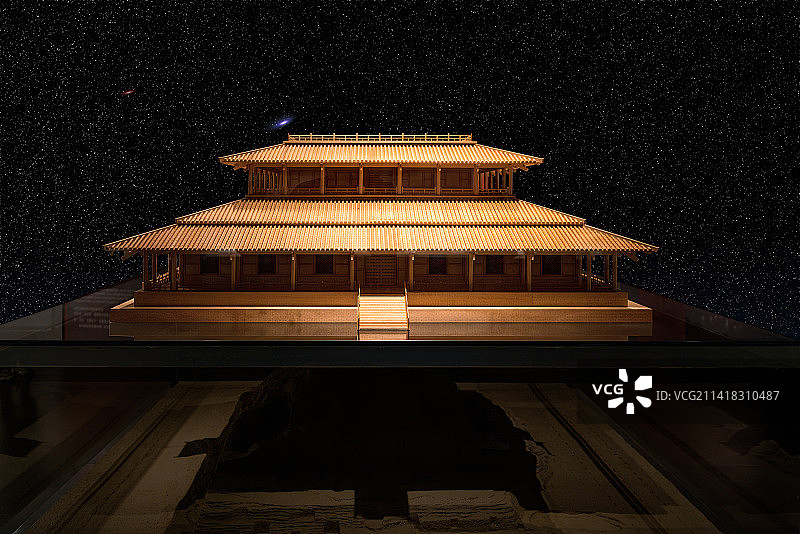 中国古代建筑遗址复原，灵台遗址图片素材
