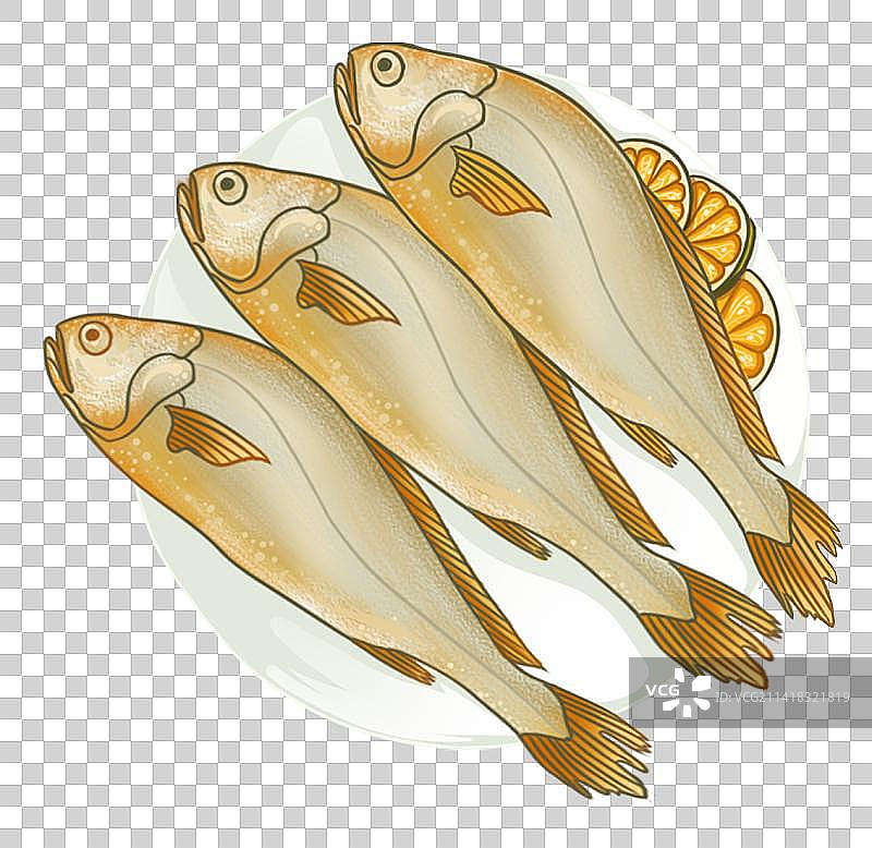 国风美食-小黄鱼图片素材