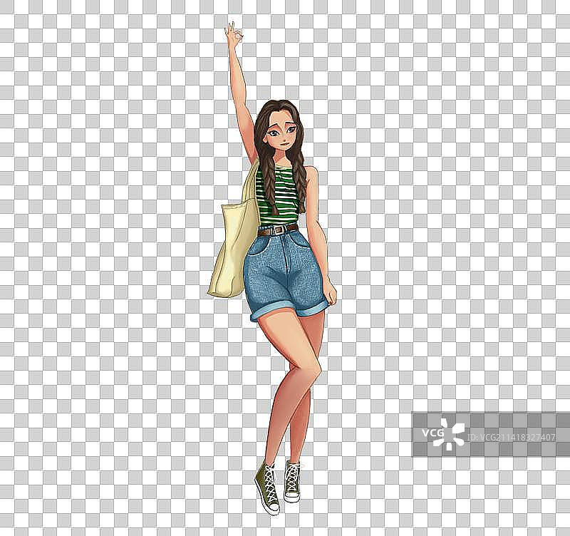 美式人物-开心购物趴图片素材