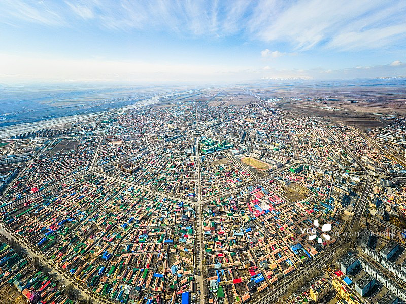 鸟瞰八卦城图片素材