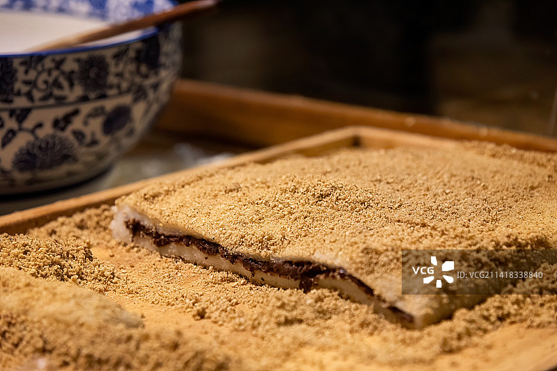 陕西省咸阳市袁家村小吃驴打滚图片素材