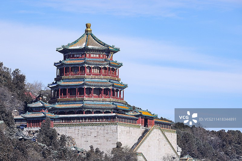 西山晴雪图片素材