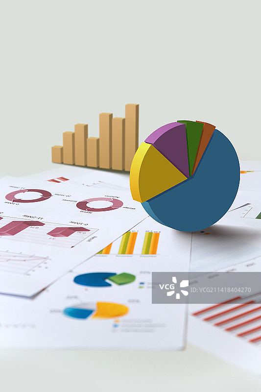 办公图表文件特写图片素材