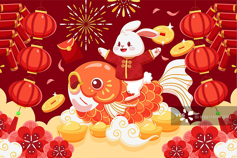 兔年锦鲤图片素材