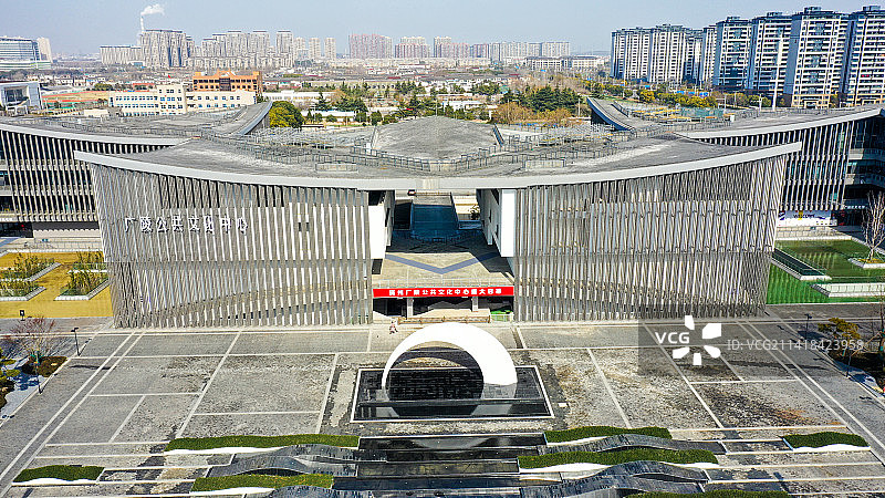 航拍扬州市广陵区公共文化中心图片素材