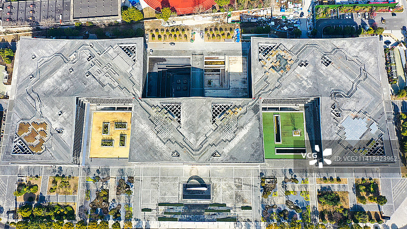 航拍扬州市广陵区公共文化中心图片素材