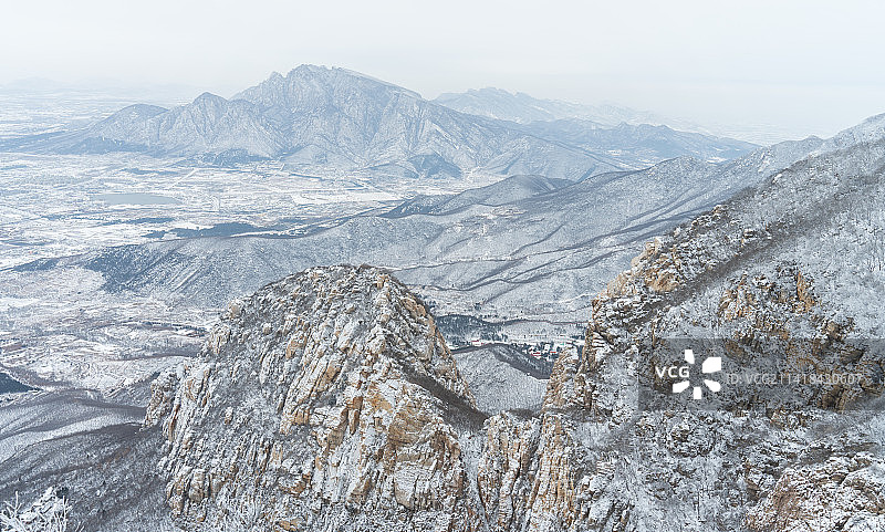 河南嵩山雪景图片素材
