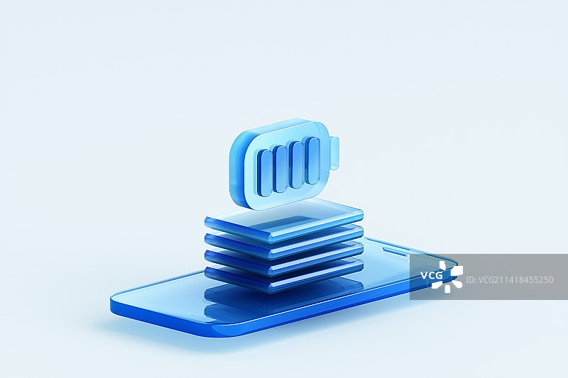 3D渲染的蓝色商务图标图片素材