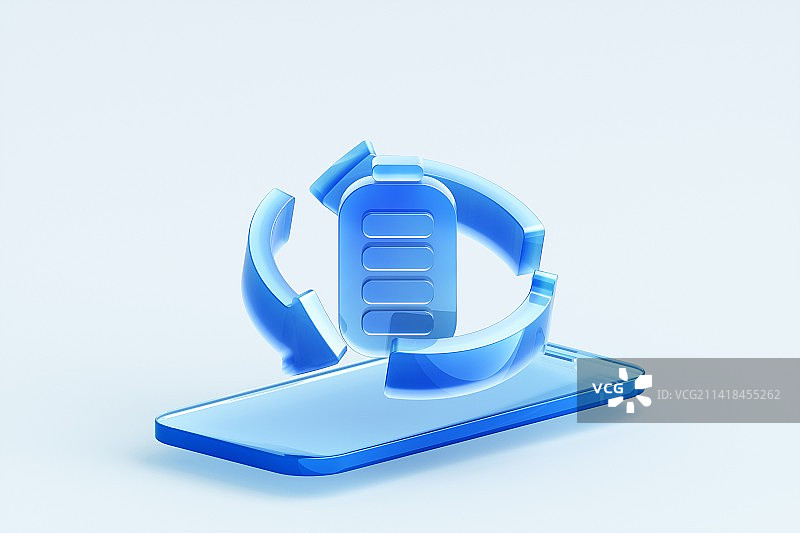 3D渲染的蓝色商务图标图片素材