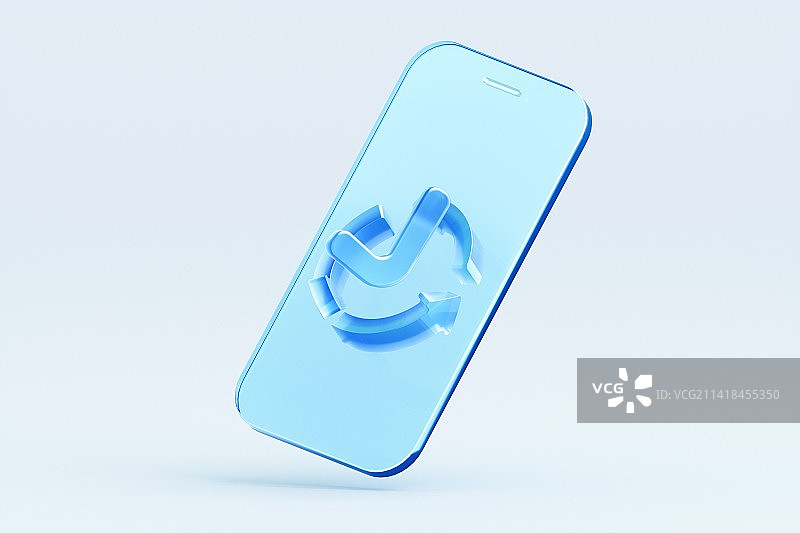 3D渲染的蓝色商务图标图片素材